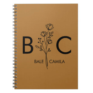 Custom name Monogrammed Portfolio, Personalized Notebook