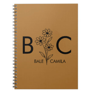 Custom name Monogrammed Portfolio, Personalized Notebook