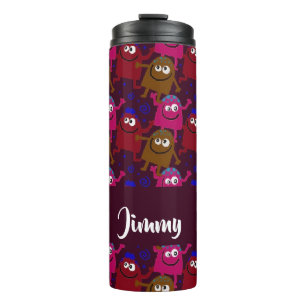 Custom name monsters pattern thermal tumbler