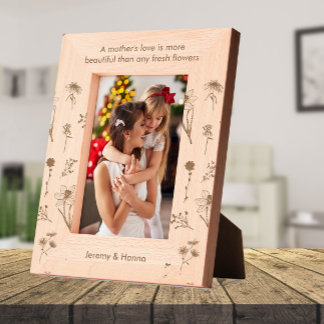 Custom Name Mother's love is more beautiful Etched Frames