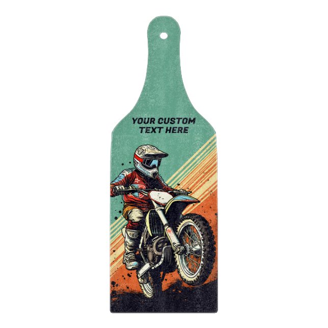 Custom Name Motocross Cutting Board (Front)