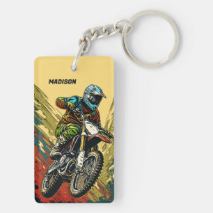 Custom Name Motocross Keychain