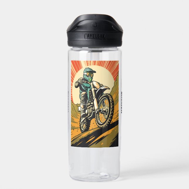 Custom Name Motocross Water Bottle (Back)