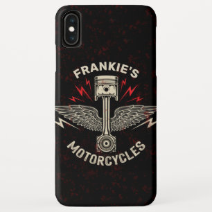 Custom NAME Motorcycle Piston Wings Biker Garage iPhone XS Max Case