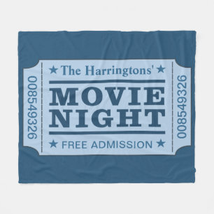 Custom name “Movie Ticket” fleece blanket