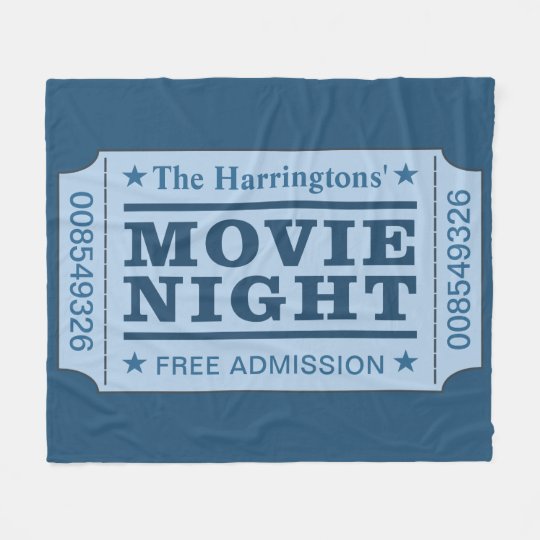 Custom name “Movie Ticket” fleece blanket