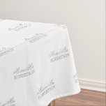 Custom name Mr and Mrs wedding party tablecloths<br><div class="desc">Custom name Mr and Mrs wedding party tablecloths. Elegant table decor available in different sizes. Rectangular shape. Classy print with script typography pattern. Light grey or custom colour. The truly special design can be made smaller or bigger too. Beautiful decorations for fancy venue.</div>