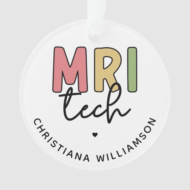 Custom Name MRI Tech | MRI Technologist Gifts Ornament (Front)