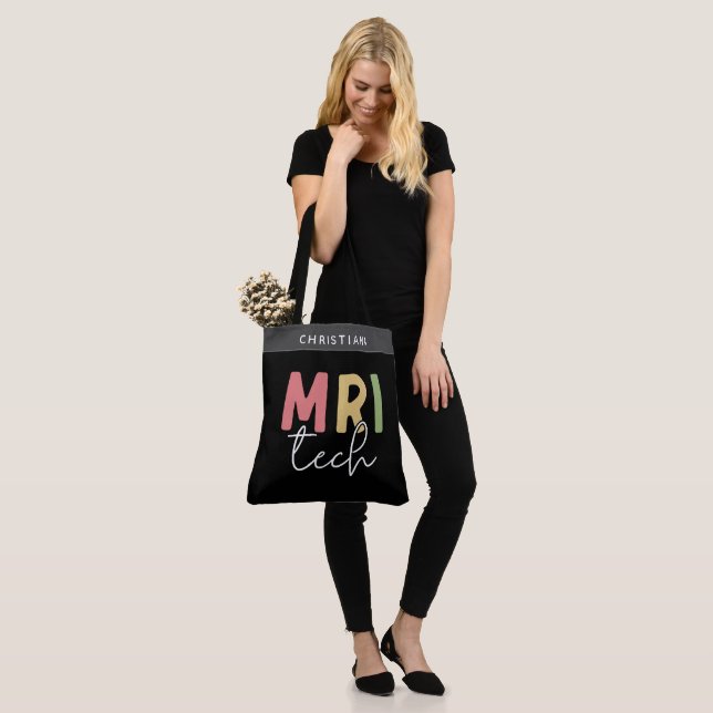 Custom Name MRI Tech | MRI Technologist Gifts Tote Bag (On Model)