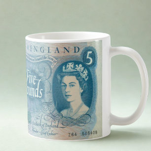 Custom Name Mug – 1966 British Five Pound Note