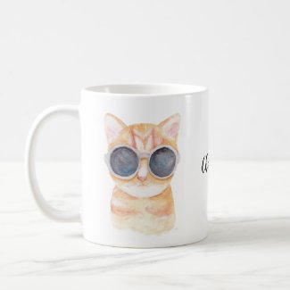 Custom Name Mug Cute Funny Cat Personalized Mug