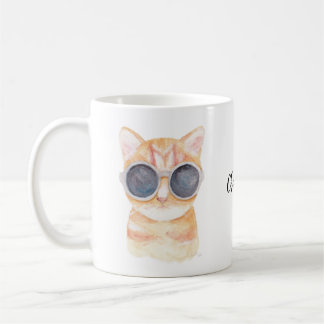 Custom Name Mug Cute Funny Cat Personalized Mug