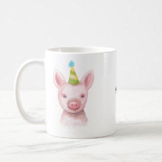 Custom Name Mug Cute Pig Personalized Pig Art Mug
