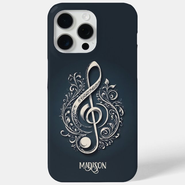Custom Name Musical Clef Note Case-Mate iPhone Case (Back)