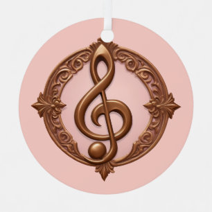 Custom Name Musical Clef Note Metal Ornament