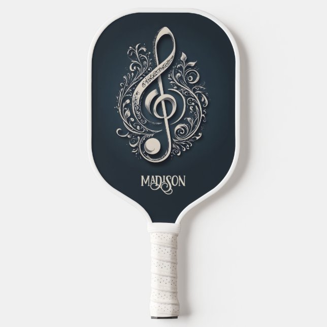 Custom Name Musical Clef Note Pickleball Paddle (Front)