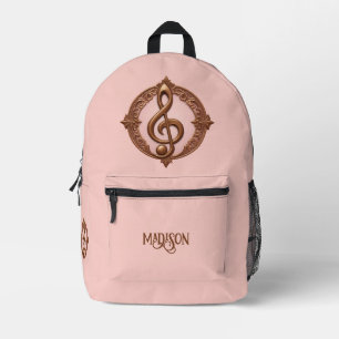 Custom Name Musical Clef Note Printed Backpack