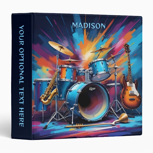 Custom Name Musical Instruments Binder (Front/Spine)