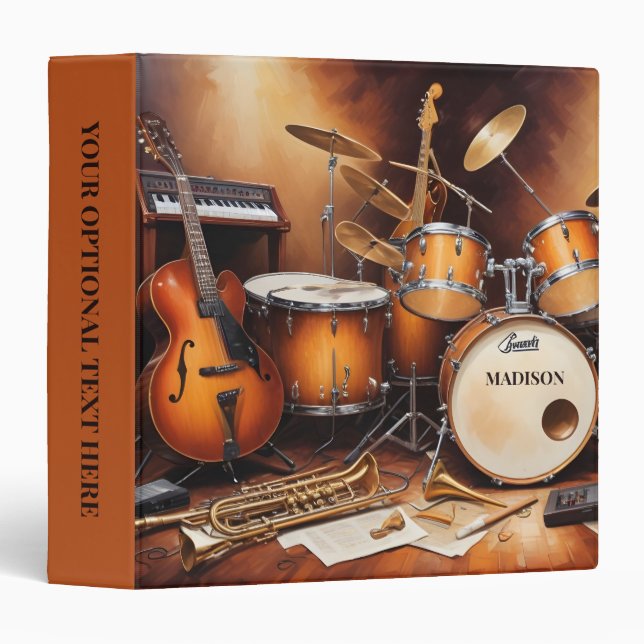 Custom Name Musical Instruments Binder (Front/Spine)