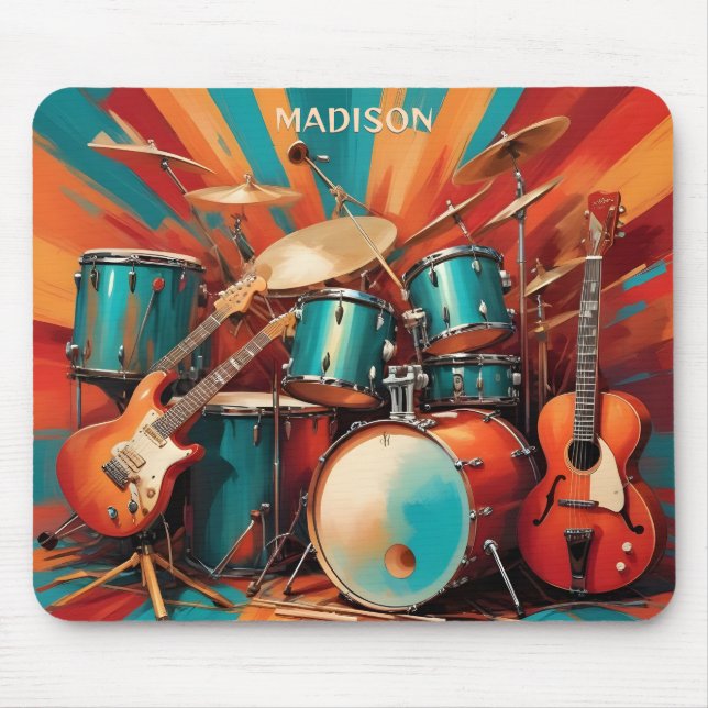 Custom Name Musical Instruments Mouse Pad (Front)