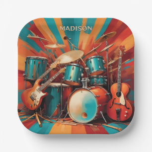 Custom Name Musical Instruments Paper Plate