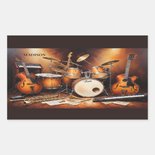 Custom Name Musical Instruments Sticker