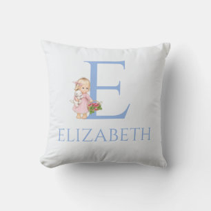 Custom Name My Little Girl with raspberries Throw Pillow