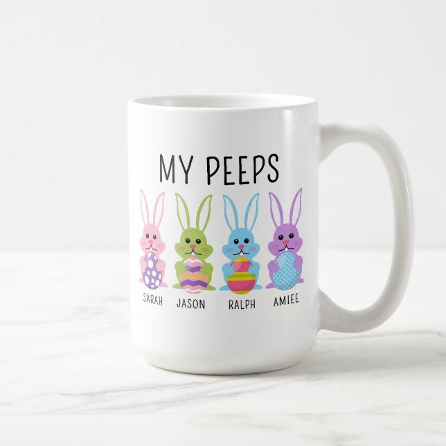 Custom Name My Peeps Easter Coffee Mug (Droite)