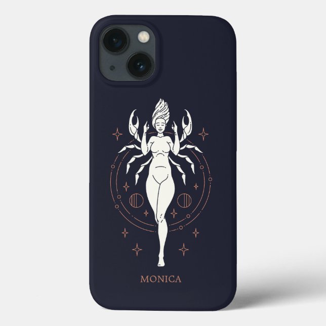 Custom Name Mystic Zodiac Cancer Case-Mate iPhone Case (Back)