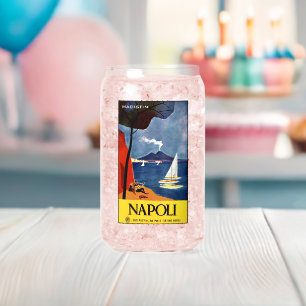 Custom name Napoli (Naples) Vintage Travel Can Glass