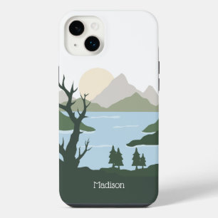 Custom Name Nature Illustration iPhone 14 Plus Case