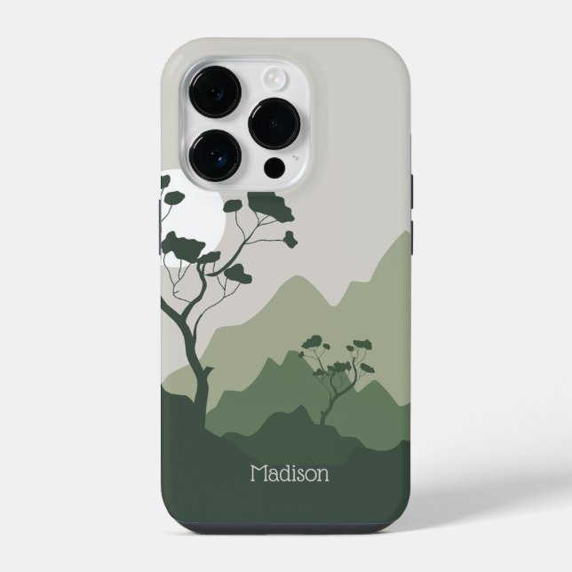 Custom Name Nature Illustration iPhone Case (Back)