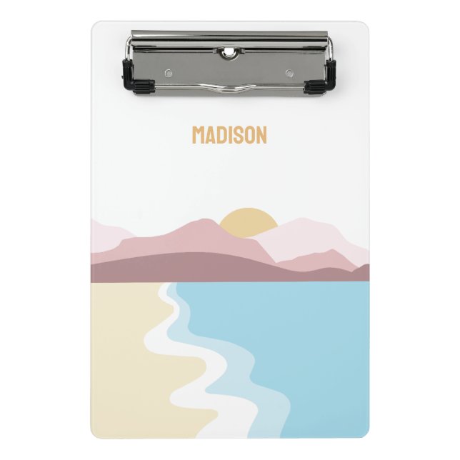 Custom Name Nature Illustration Mini Clipboard (Front)