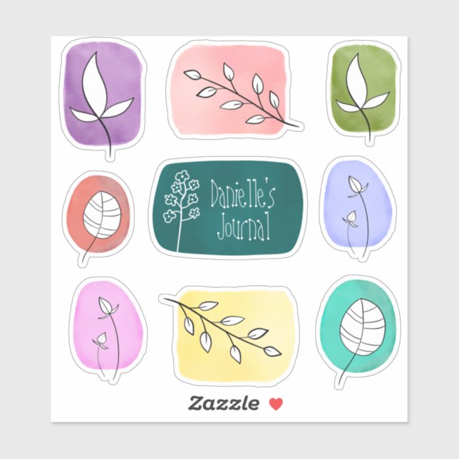 Custom Name Nature Journal Stickers (Sheet)