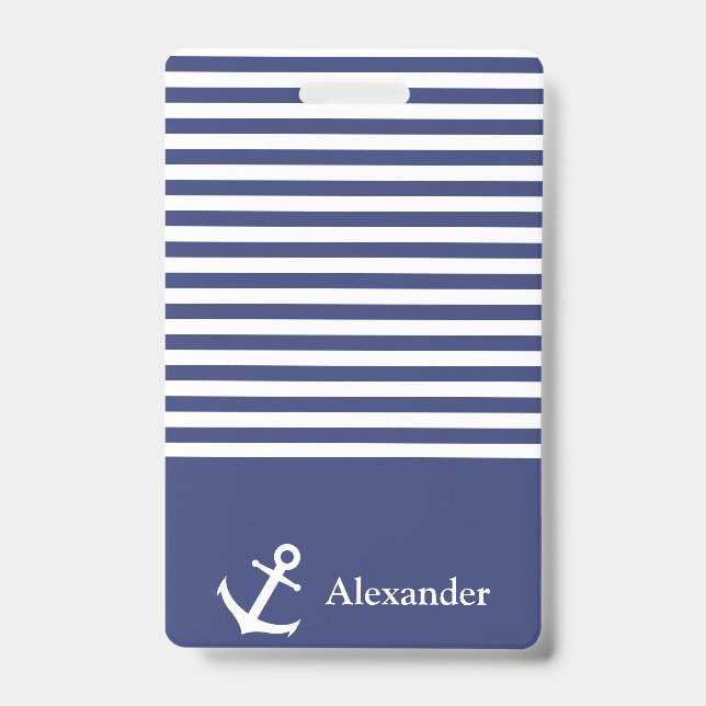 Custom Name Nautical Anchor Badge (Front)