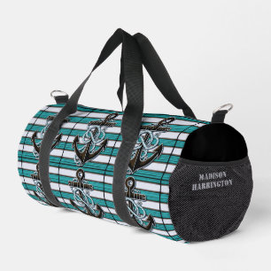Custom Name Nautical Anchor Duffle Bag