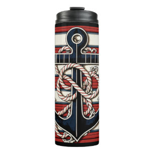 Custom Name Nautical Anchor Thermal Tumbler
