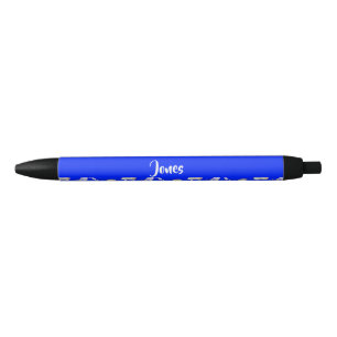 Custom name nautical print on blue black ink pen