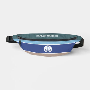 Custom Name Nautical Stripes Fanny Pack
