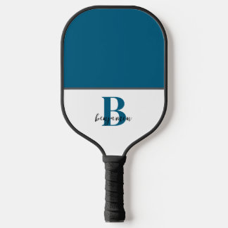 Custom Name Navy Blue Monogram Pickleball Paddle