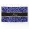 Custom name neon blue glitter leopard print