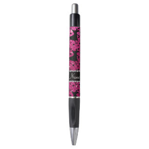 Custom name neon hot pink glitter ballroom dancing pen