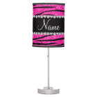 Custom name neon hot pink glitter zebra diamonds