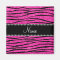 Custom name neon hot pink glitter zebra stripes