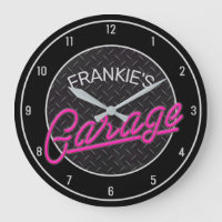 Custom NAME Neon Look Diamond Plate Garage Tools