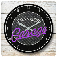 Custom NAME Neon Look Diamond Plate Garage Tools
