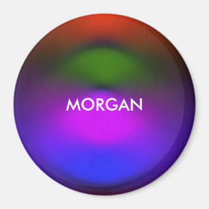 Custom Name Neon of Blue, Purple, Green & Orange Magnet