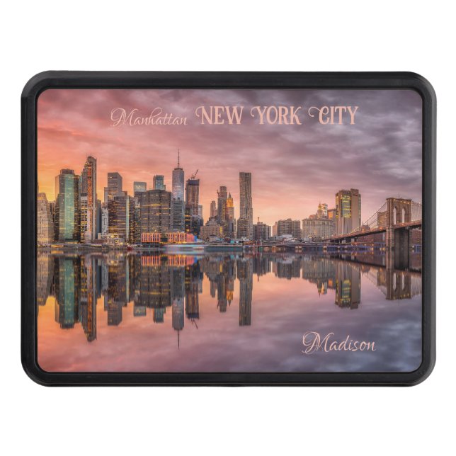 Custom Name New York City Skyline Trailer Hitch Cover (Front)