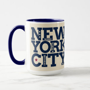 Custom name New York City Typography mugs