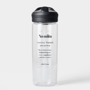 Custom Name "No niin" Finnish saying definitions Water Bottle